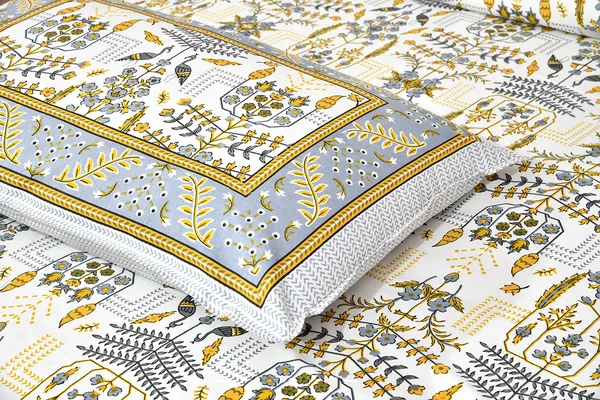Yellow_Pure_Cotton_Jaipuri_Rajasthani_Design_Bedsheet_With_2_Pillow_Covers_For_Home_Decor