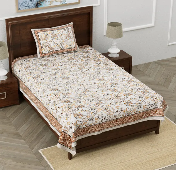 Brown_Cotton_Single_Bedsheet_With_1_Pillow_Cover_For_Home_Decor