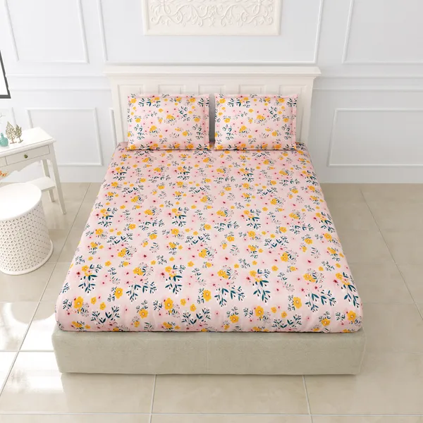 Blush_Pink_Floral_Cotton_Bedsheet_Set_with_2_Pillow_Covers_�_Soft_Double_Bed_Bedding