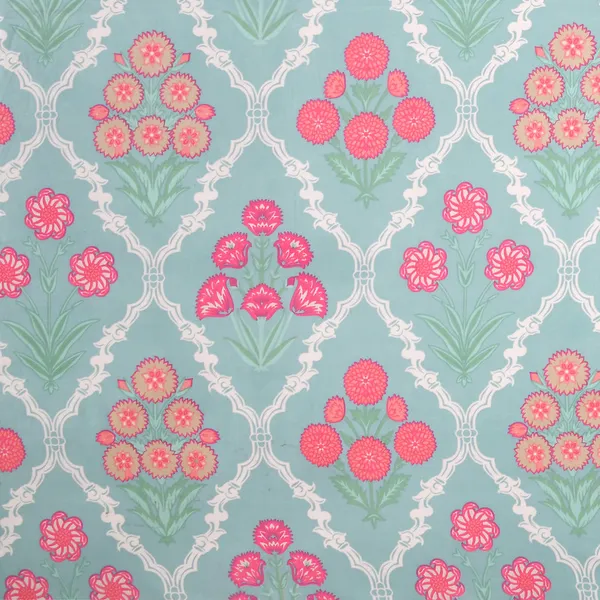 Mint_Green_Floral_Printed_Cotton_Bedsheet_Set_with_2_Pillow_Covers_�_Soft_Double_Bed_Bedding
