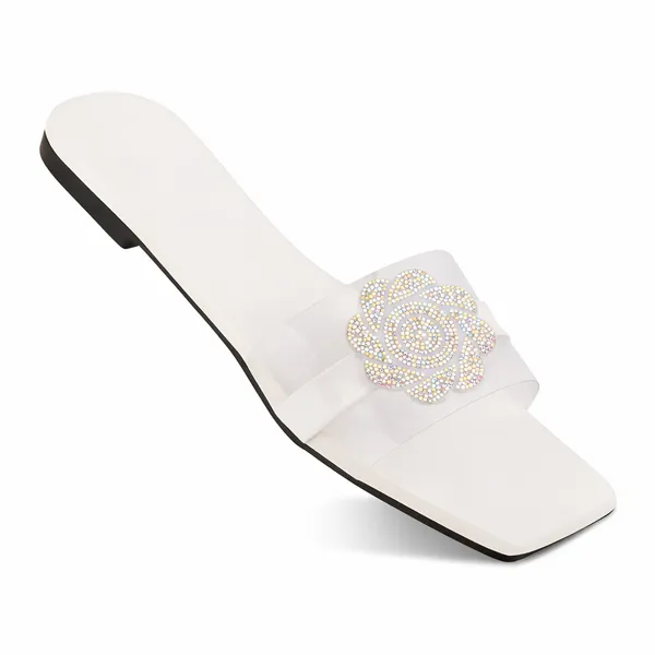 Pearl_White_Soft_Leather_Comfortable_Flat_For_Women