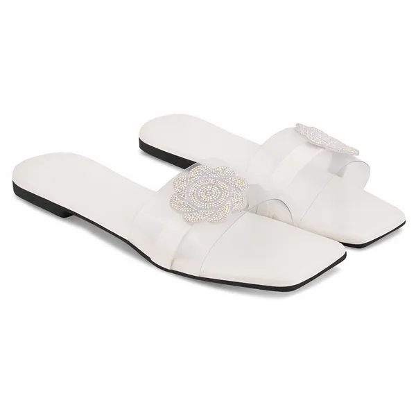 Pearl_White_Soft_Leather_Comfortable_Flat_For_Women