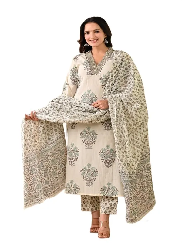 Beige_And_Grey_Trendy_Floral_Screen_Print_Cotton_Straight_Kurta_With_Pant_And_Dupatta_For_Women