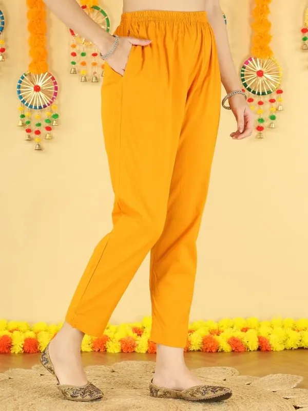 Yellow_Trendy_Floral_Screen_Print_Cotton_Straight_Kurta_With_Pant_And_Dupatta_For_Women