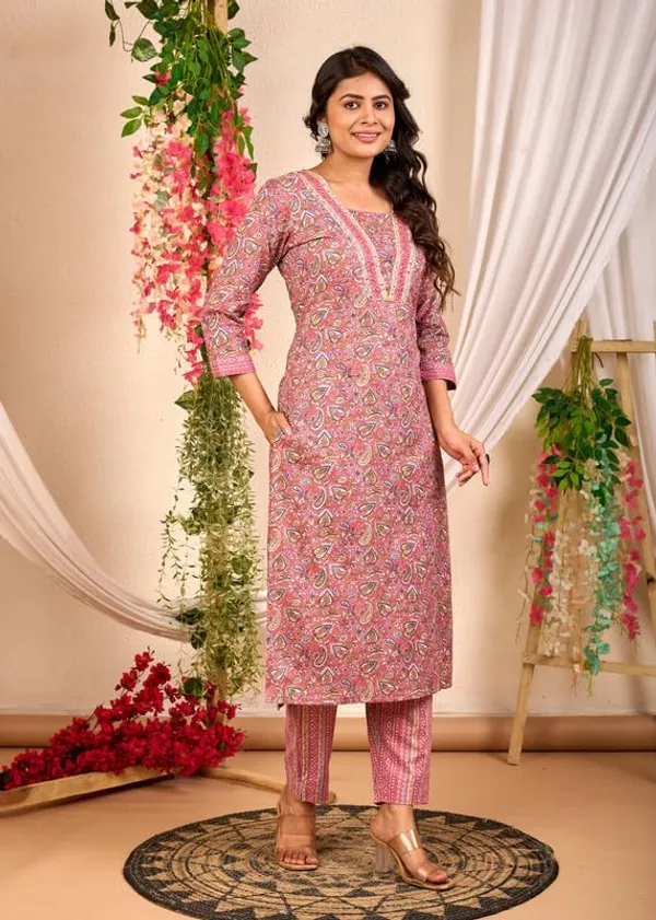 Pink_Trendy_Floral_Screen_Print_Cotton_Straight_Kurta_With_Pant_And_Dupatta_For_Women