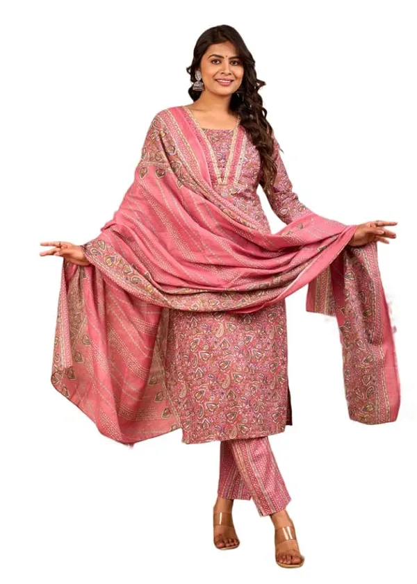 Pink_Trendy_Floral_Screen_Print_Cotton_Straight_Kurta_With_Pant_And_Dupatta_For_Women