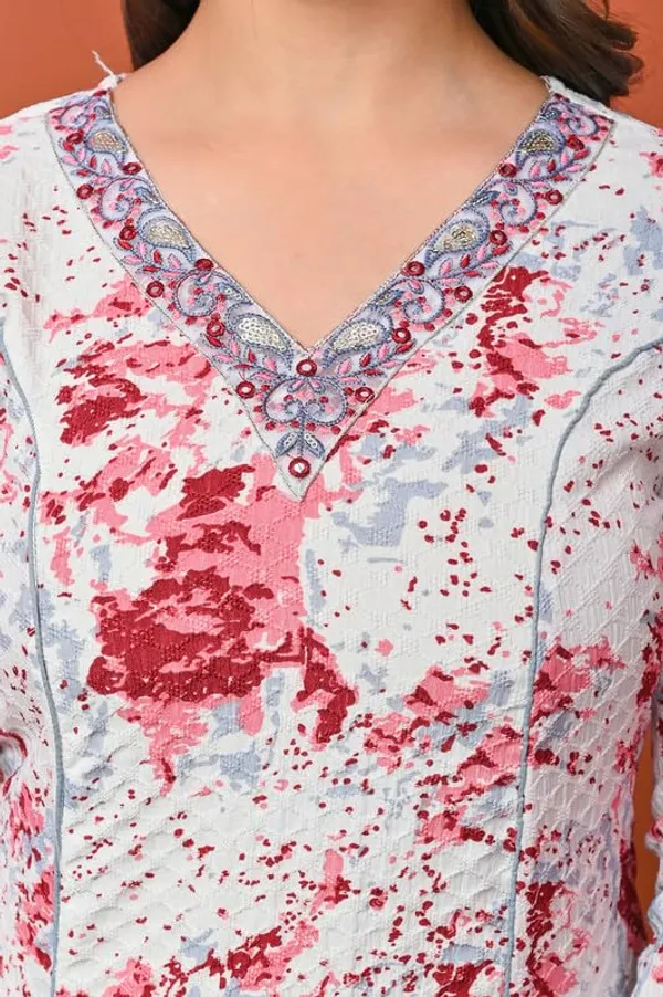Pink_Trendy_Floral_Tie_&_Dye_Printed_Cotton_Jacquard_A-Line_Kurta_With_Pant_And_Dupatta_For_Women