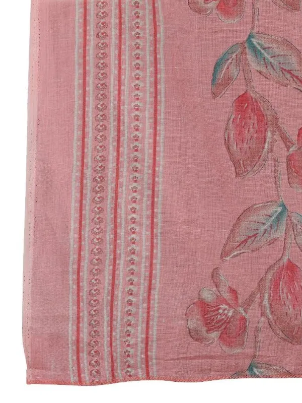 Pink_Trendy_Floral_Screen_Print_Cotton_A-Line_Kurta_With_Pant_And_Dupatta_For_Women