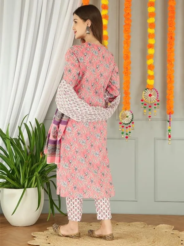 Light_Pink_Trendy_Floral_Screen_Print_Cotton_Straight_Kurta_With_Pant_And_Dupatta_For_Women