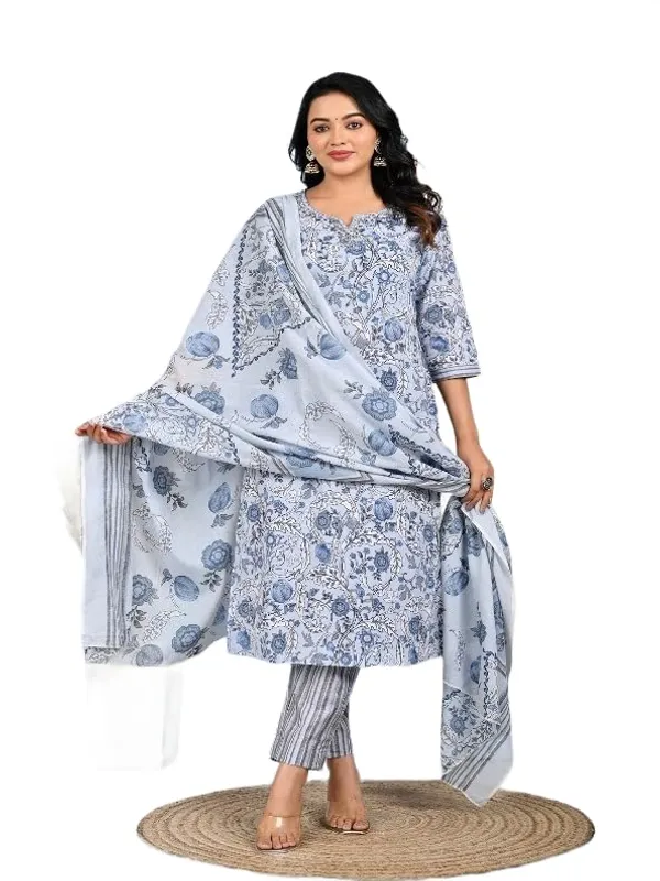 Blue_Trendy_Floral_Screen_Print_Cotton_Straight_Kurta_With_Pant_And_Dupatta_For_Women