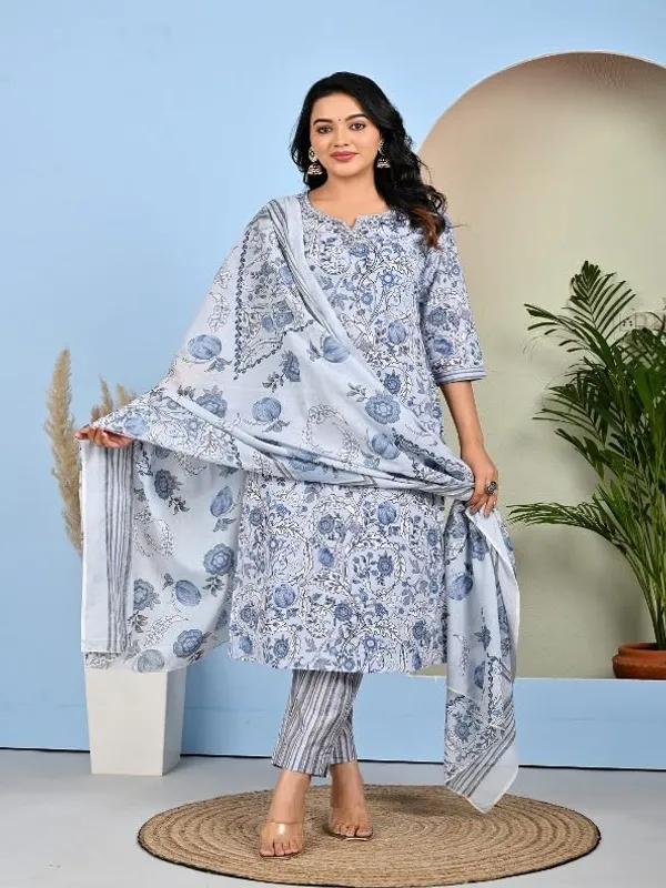 Blue_Trendy_Floral_Screen_Print_Cotton_Straight_Kurta_With_Pant_And_Dupatta_For_Women