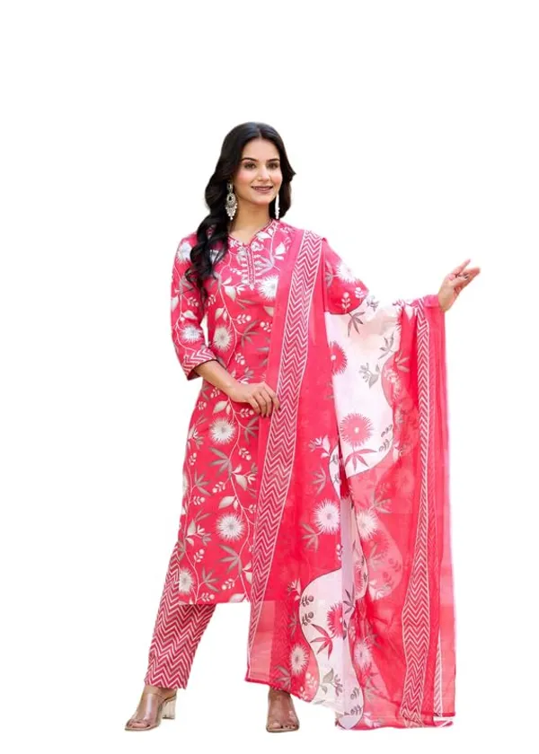 Rani_Trendy_Floral_Screen_Print_Cotton_Straight_Kurta_With_Pant_And_Dupatta_For_Women