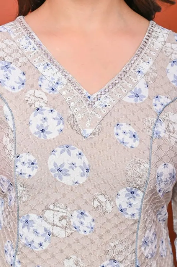 Light_Brown_Trendy_Floral_Tie_&_Dye_Printed_Cotton_Jacquard_A-Line_Kurta_With_Pant_And_Dupatta_For_Women
