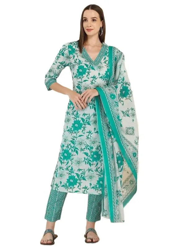 Mint_Trendy_Floral_Screen_Print_Cotton_Straight_Kurta_With_Pant_And_Dupatta_For_Women