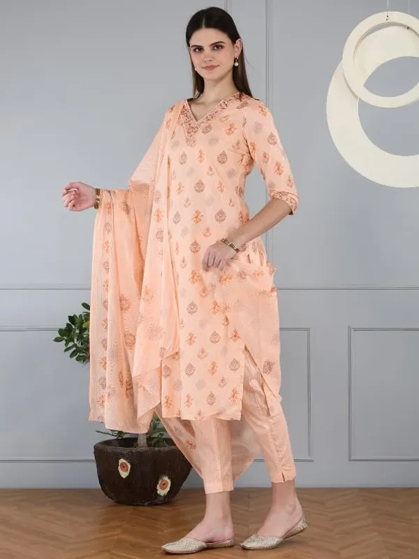 Peach_Trendy_Floral_Embroidery_Cotton_Straight_Peach_Kurta_With_Pant_And_Dupatta_For_Women