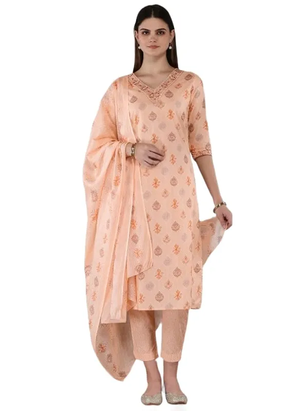 Peach_Trendy_Floral_Embroidery_Cotton_Straight_Peach_Kurta_With_Pant_And_Dupatta_For_Women
