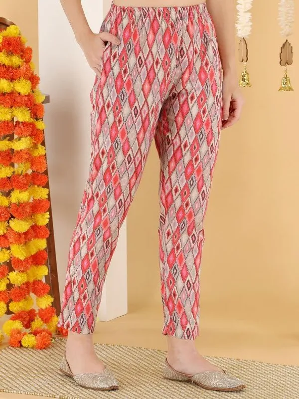 Pink_Trendy_Floral_Screen_Print_Cotton_A-Line_Kurta_With_Pant_And_Dupatta_For_Women