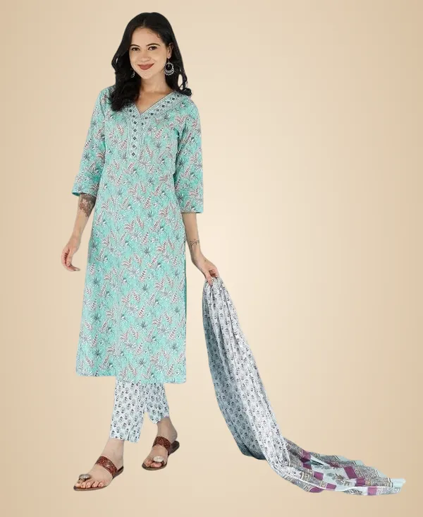 Blue_Trendy_Floral_Screen_Print_Cotton_Straight_Kurta_With_Pant_And_Dupatta_For_Women