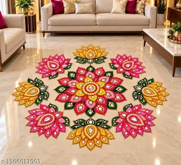 MDF_Wooden_Rangoli_for_diwali_,festival_,mandir,pooja_,home_#rangoli_#home_#office_#cafe_#resturant_#living_room_#entrance_#hall_#diwali_gift_set_9_(1_big_8_inch,_8_small_3_inch)