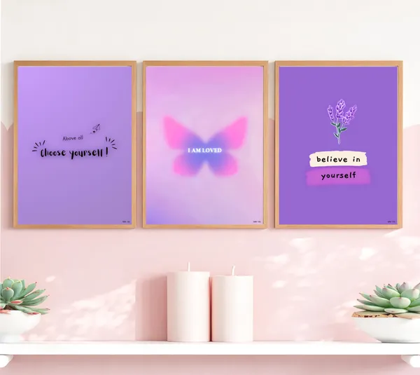 Purple_Pinteresty_Aesthetic_Wall_Art_Set_Motivational_Quotes_Canvas_Frames_Set_Of_3_|_Modern_Girls_Room_Decor,_Nursery_&_Bedroom_Wall_Posters_|_A4_Size_Framed_Paintings_For_Home_Office_Decoration