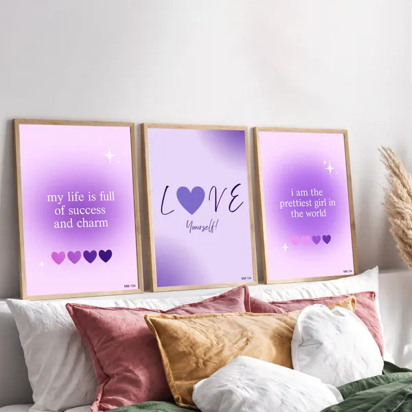 Purple_Pinteresty_Aesthetic_Wall_Art_Set_Motivational_Quotes_Canvas_Frames_Set_Of_3_|_Modern_Girls_Room_Decor,_Nursery_&_Bedroom_Wall_Posters_|_A4_Size_Framed_Paintings_For_Home_Office_Decoration