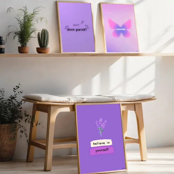 Purple_Pinteresty_Aesthetic_Wall_Art_Set_Motivational_Quotes_Canvas_Frames_Set_Of_3_|_Modern_Girls_Room_Decor,_Nursery_&_Bedroom_Wall_Posters_|_A4_Size_Framed_Paintings_For_Home_Office_Decoration