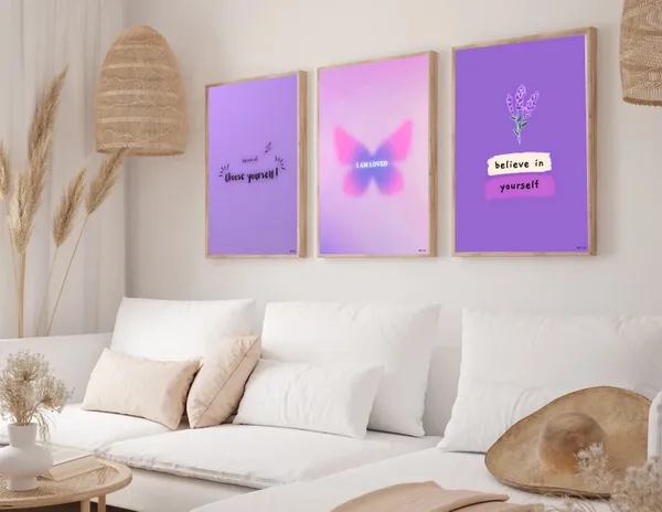 Purple_Pinteresty_Aesthetic_Wall_Art_Set_Motivational_Quotes_Canvas_Frames_Set_Of_3_|_Modern_Girls_Room_Decor,_Nursery_&_Bedroom_Wall_Posters_|_A4_Size_Framed_Paintings_For_Home_Office_Decoration