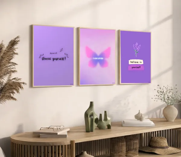 Purple_Pinteresty_Aesthetic_Wall_Art_Set_Motivational_Quotes_Canvas_Frames_Set_Of_3_|_Modern_Girls_Room_Decor,_Nursery_&_Bedroom_Wall_Posters_|_A4_Size_Framed_Paintings_For_Home_Office_Decoration