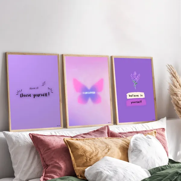 Purple_Pinteresty_Aesthetic_Wall_Art_Set_Motivational_Quotes_Canvas_Frames_Set_Of_3_|_Modern_Girls_Room_Decor,_Nursery_&_Bedroom_Wall_Posters_|_A4_Size_Framed_Paintings_For_Home_Office_Decoration