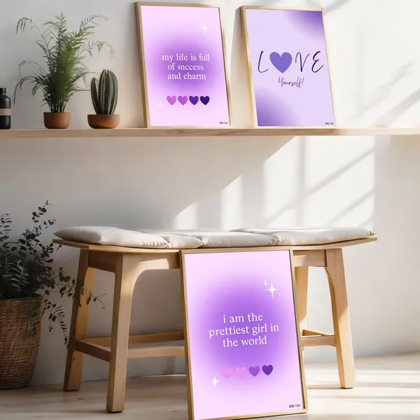 Purple_Pinteresty_Aesthetic_Wall_Art_Set_Motivational_Quotes_Canvas_Frames_Set_Of_3_|_Modern_Girls_Room_Decor,_Nursery_&_Bedroom_Wall_Posters_|_A4_Size_Framed_Paintings_For_Home_Office_Decoration