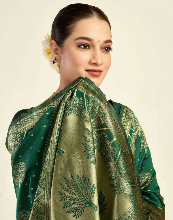 Banarasi_Soft_Silk_Green_Premium-Fancy_Saree_With_Blouse_For_Women