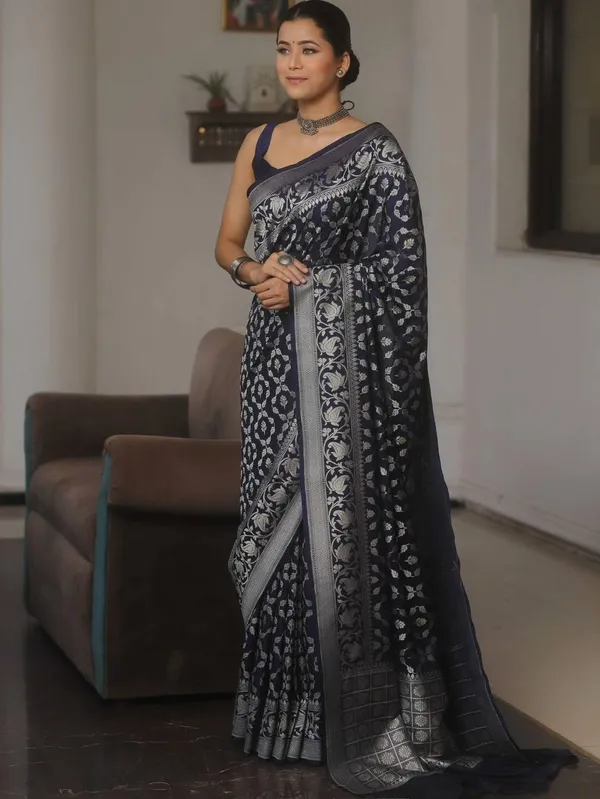 Banarasi_Soft_Silk_NAVY-BLUE_Premium-Fancy_Saree_With_Blouse_For_Women