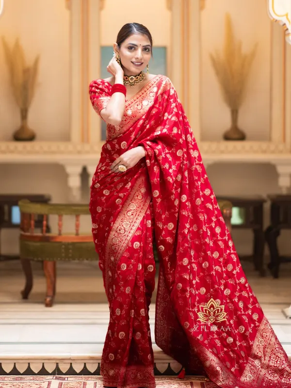 Banarasi_Soft_Silk_RED_Premium-Fancy_Saree_With_Blouse_For_Women