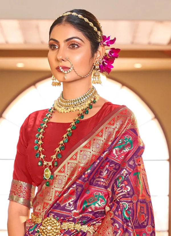 Banarasi_Soft_Silk_WINE_Premium-Fancy_Saree_With_Blouse_For_Women