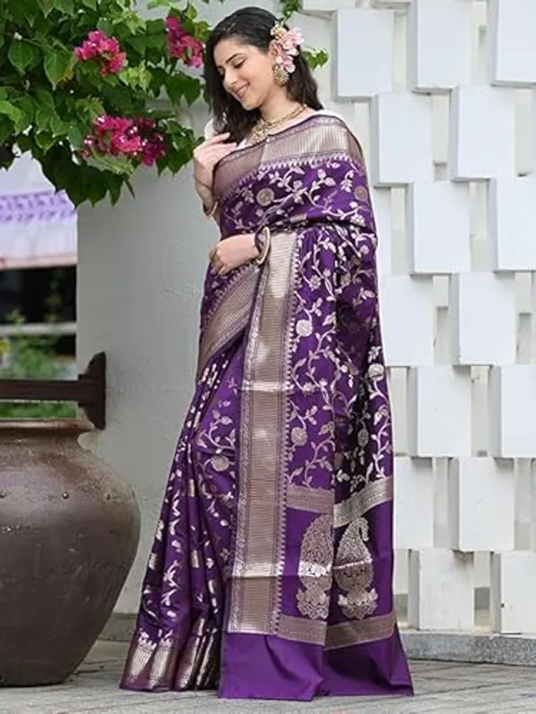 Banarasi_Soft_Silk_Wine_Premium-Fancy_Saree_With_Blouse_For_Women