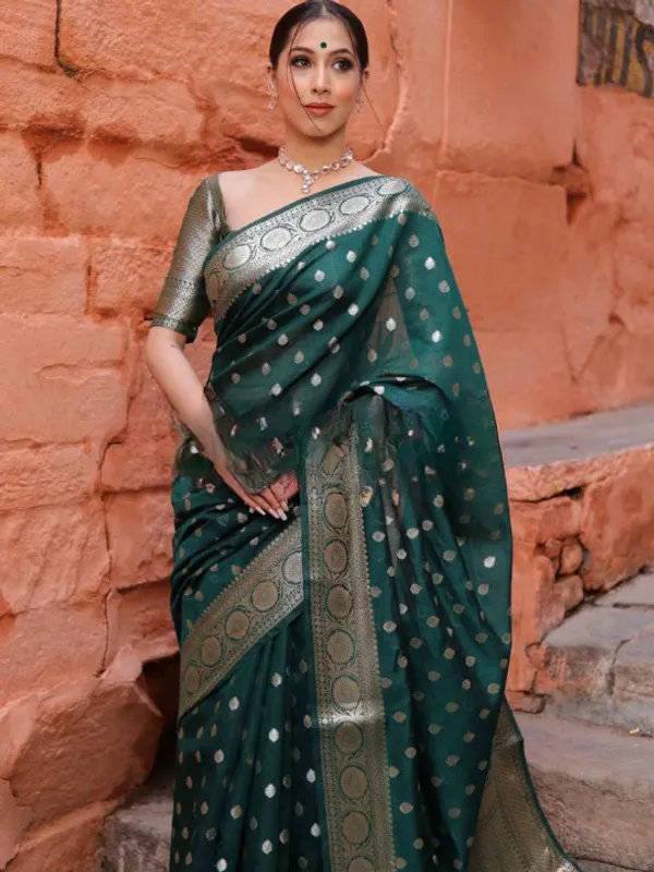 Banarasi_Soft_Silk_GREEN_Premium-Fancy_Saree_With_Blouse_For_Women