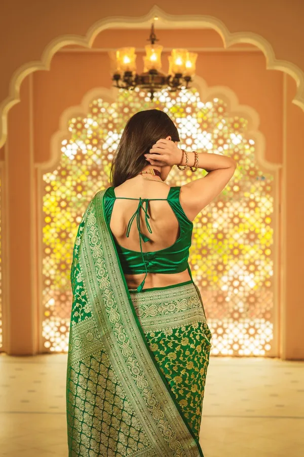 Banarasi_Soft_Silk_GREEN_Premium-Fancy_Saree_With_Blouse_For_Women