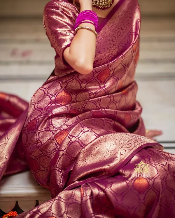 Banarasi_Soft_Silk_WINE_Premium-Fancy_Saree_With_Blouse_For_Women