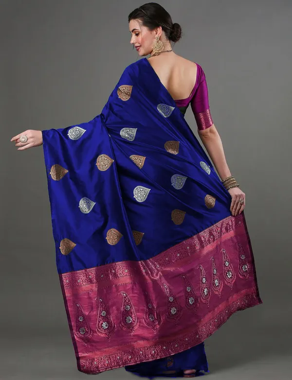 Banarasi_Soft_Silk_BLUE_Premium-Fancy_Saree_With_Blouse_For_Women