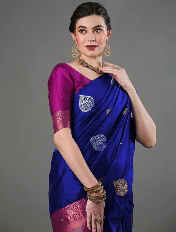 Banarasi_Soft_Silk_BLUE_Premium-Fancy_Saree_With_Blouse_For_Women