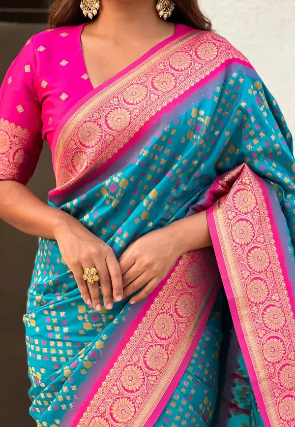 Banarasi_Soft_Silk_SKY-PINK_Premium-Fancy_Saree_With_Blouse_For_Women