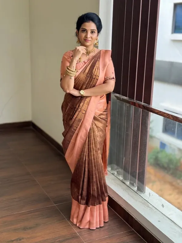 Banarasi_Soft_Silk_COFFEE-PEACH_Premium-Fancy_Saree_With_Blouse_For_Women