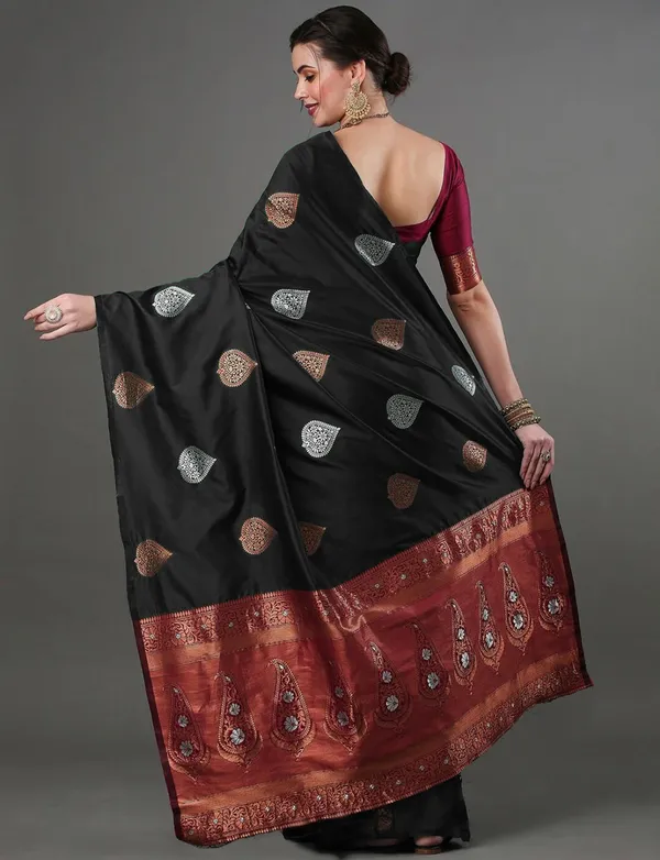Banarasi_Soft_Silk_BLACK_Premium-Fancy_Saree_With_Blouse_For_Women