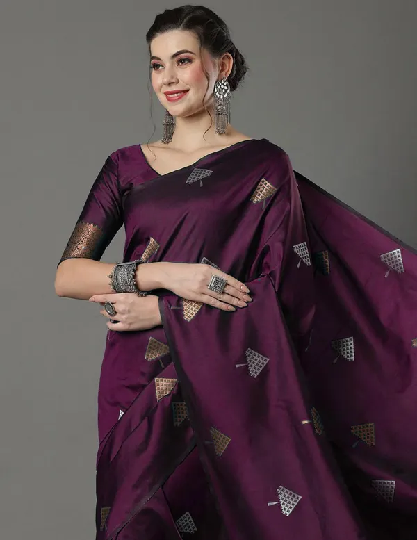 Banarasi_Soft_Silk_WINE_Premium-Fancy_Saree_With_Blouse_For_Women