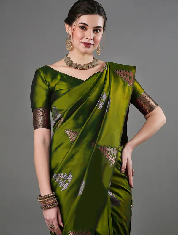 Banarasi_Soft_Silk_MAHENDI_Premium-Fancy_Saree_With_Blouse_For_Women