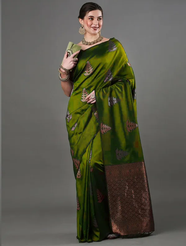 Banarasi_Soft_Silk_MAHENDI_Premium-Fancy_Saree_With_Blouse_For_Women
