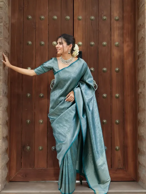 Banarasi_Soft_Silk_BOTTLE-GREEN_Premium-Fancy_Saree_With_Blouse_For_Women