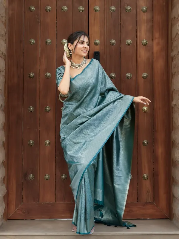 Banarasi_Soft_Silk_BOTTLE-GREEN_Premium-Fancy_Saree_With_Blouse_For_Women