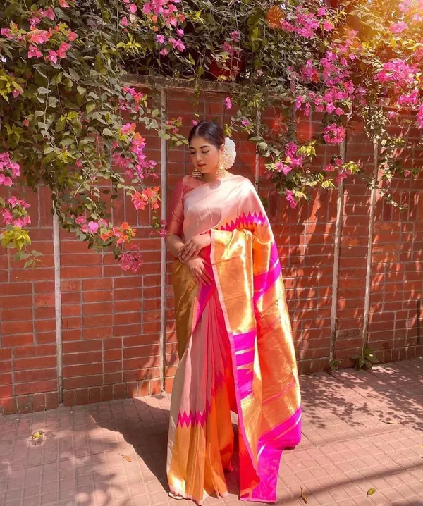 Banarasi_Soft_Silk_OFF-WHITE-GAJARI_Premium-Fancy_Saree_With_Blouse_For_Women