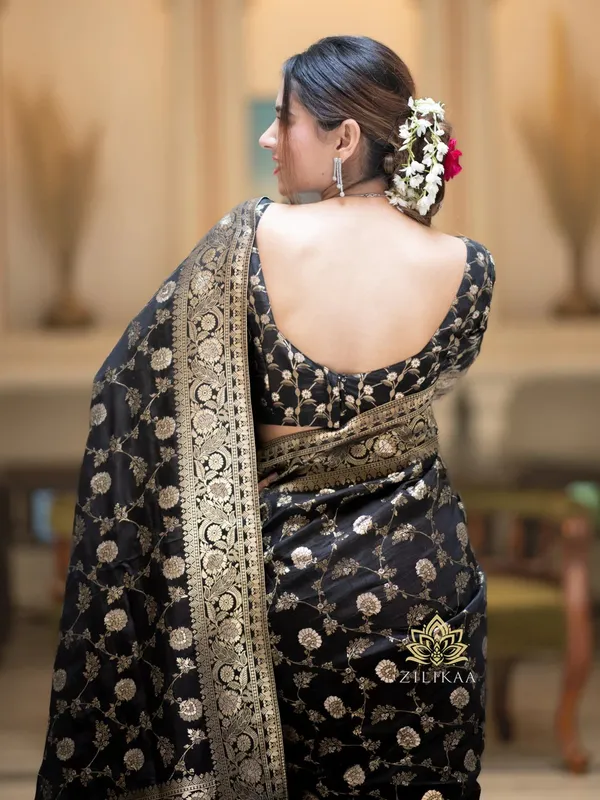 Banarasi_Soft_Silk_BLACK_Premium-Fancy_Saree_With_Blouse_For_Women